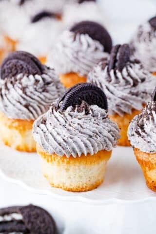 Homemade Oreo buttercream cupcakes.