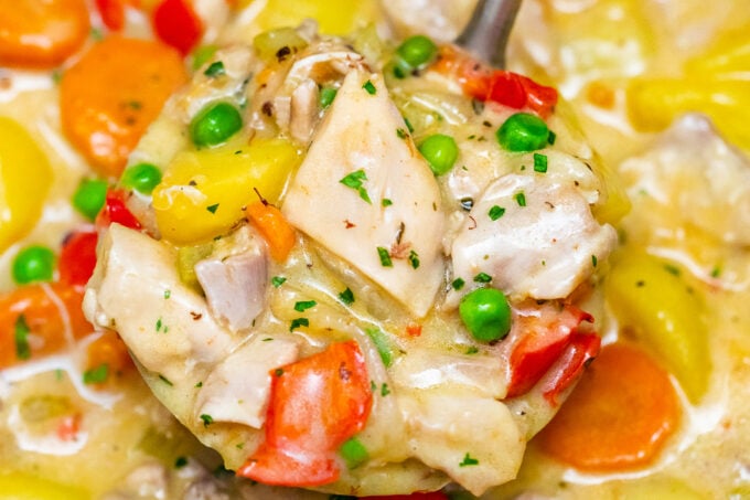 Creamy and hearty homemade Instant Pot chicken stew.