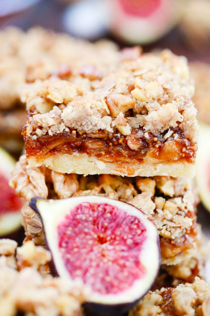 Buttery crumble homemade fig bars.