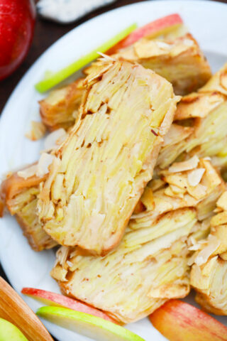 Slices of invisible apple cake.