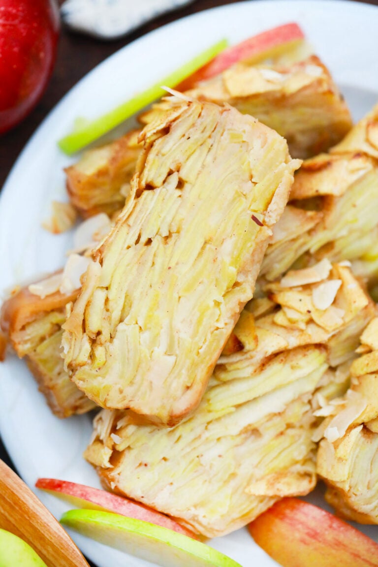 Slices of invisible apple cake.