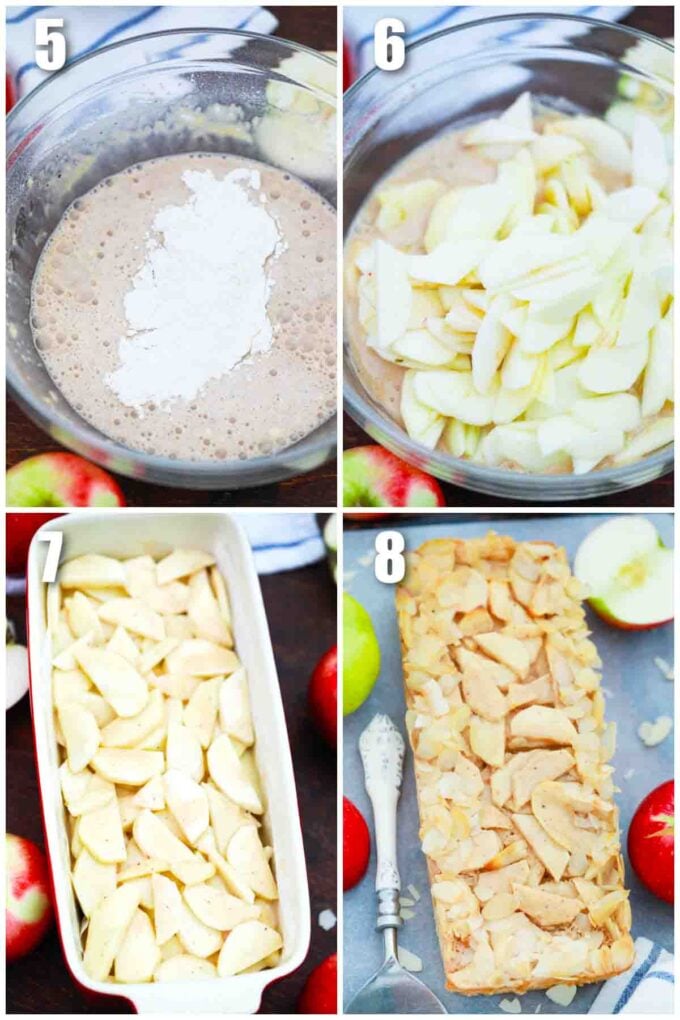 photo collage of how to make invisible apple cake