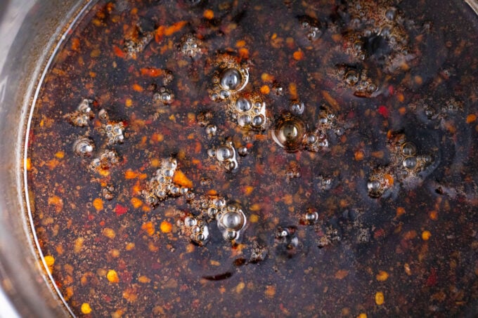 Homemade Mongolian sauce.