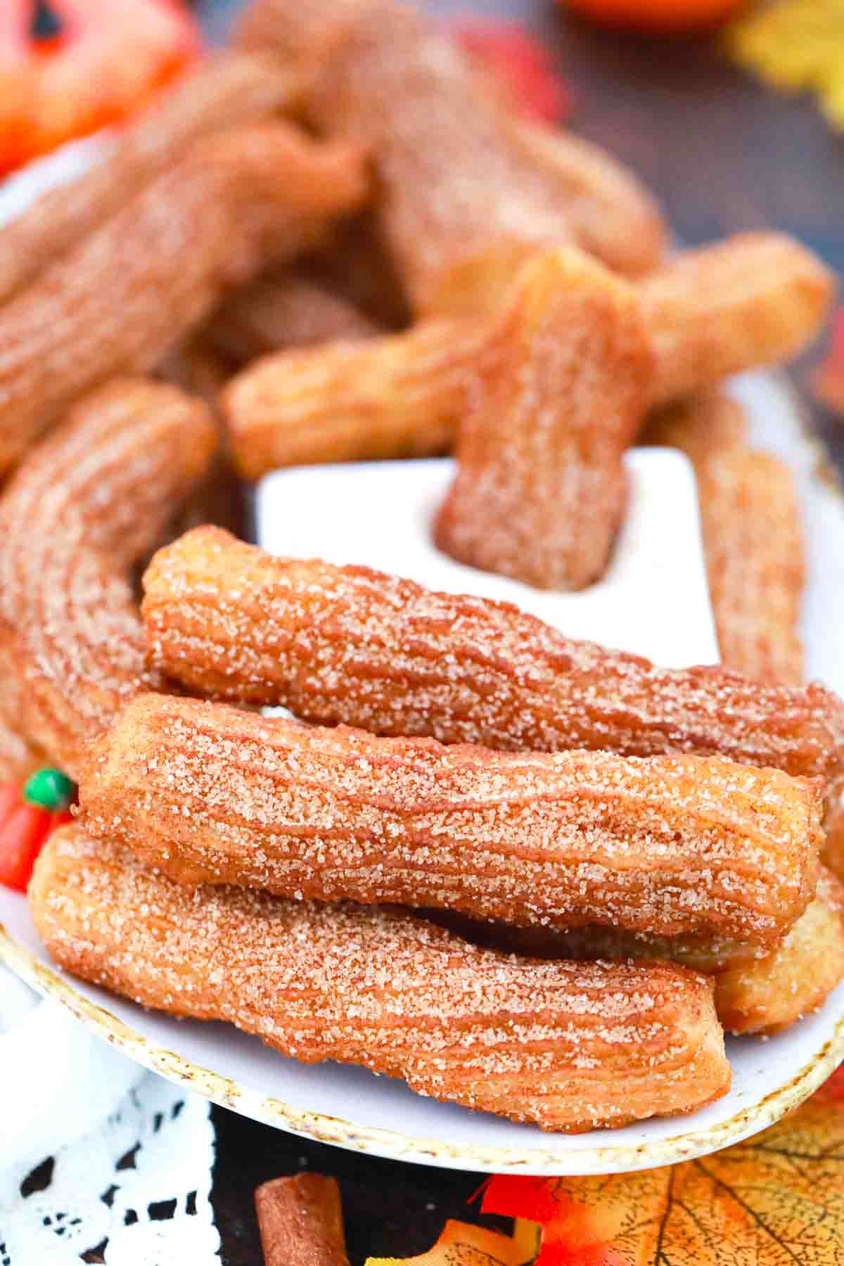 Pumpkin Churros with Maple Cream Cheese