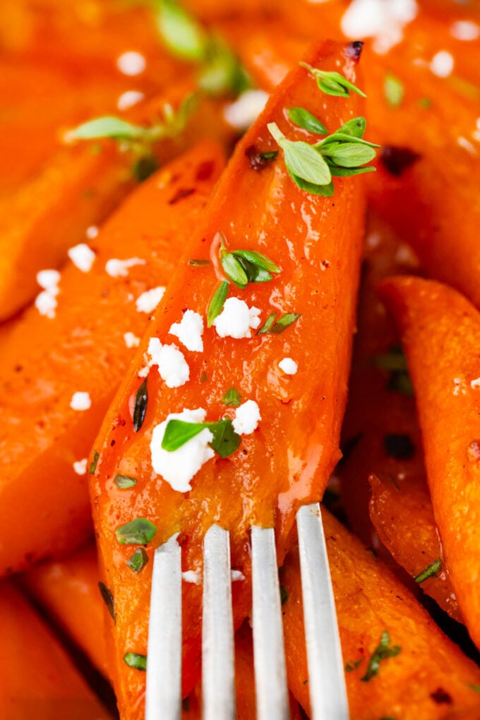 Roasted brown sugar carrots.