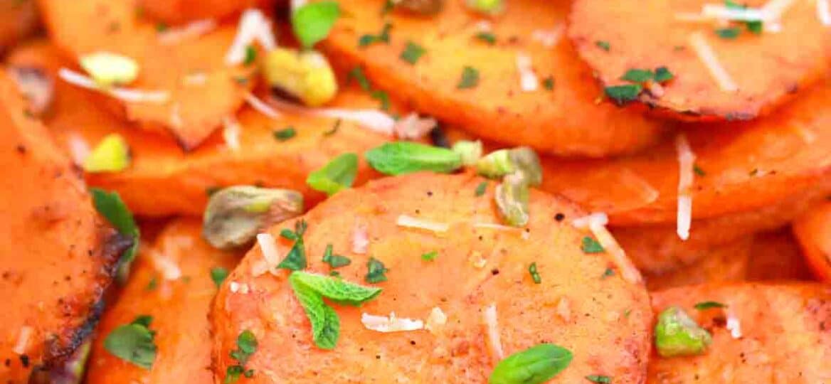 a plate of air fried carrots