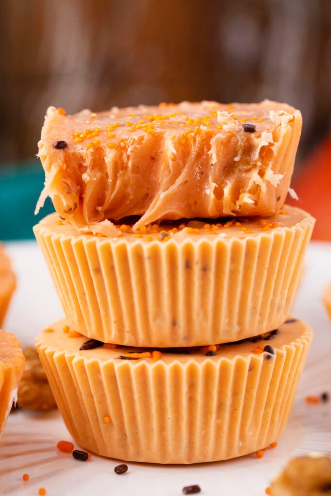 Very creamy no bake pumpkin fudge.