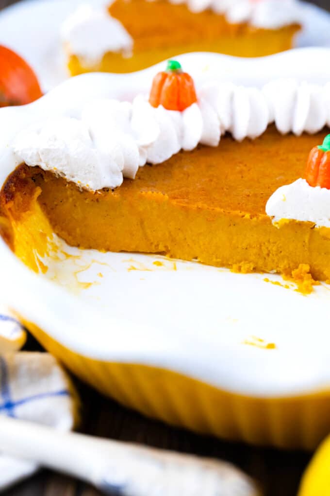 Creamy crustless pumpkin pie.