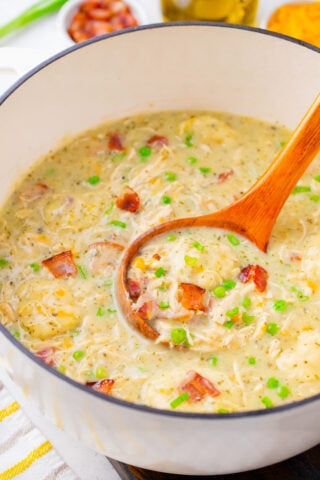 Cheesy crack chicken and dumplings.