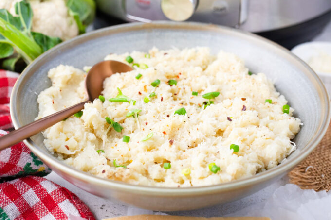 Homemade pressure cooker mashed cauliflower.