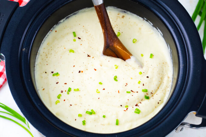 Homemade crockpot mashed potatoes.