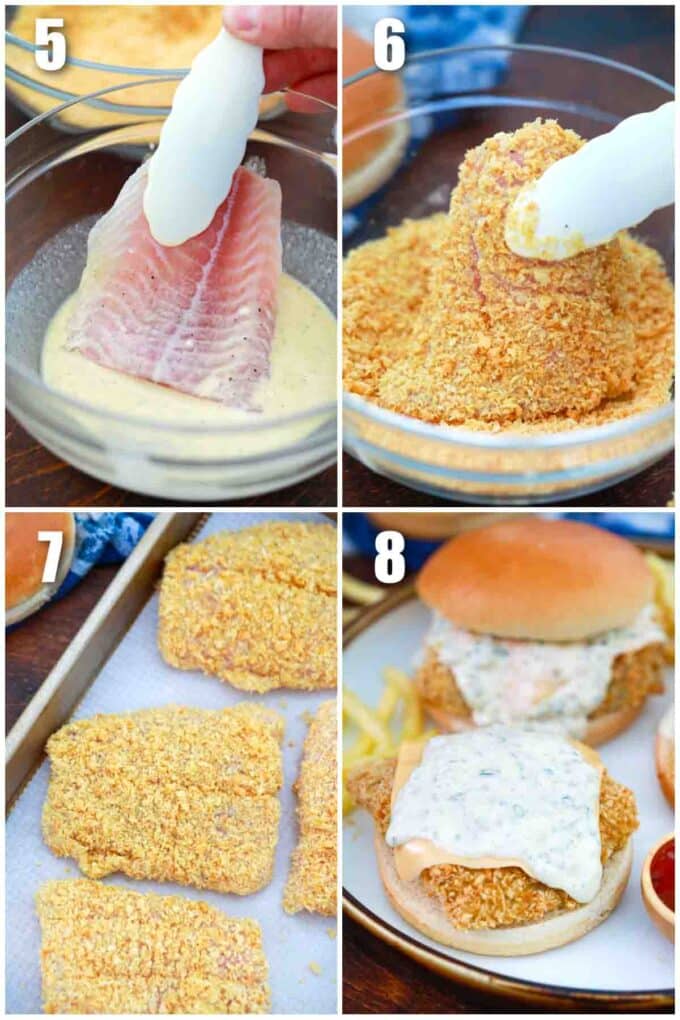 photo collage of how to make McDonald's filet-o-fish