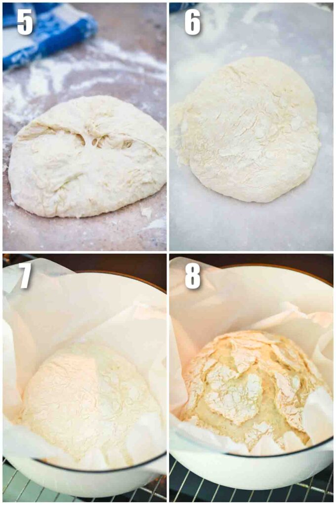 photo collage of steps how to make yeast bread