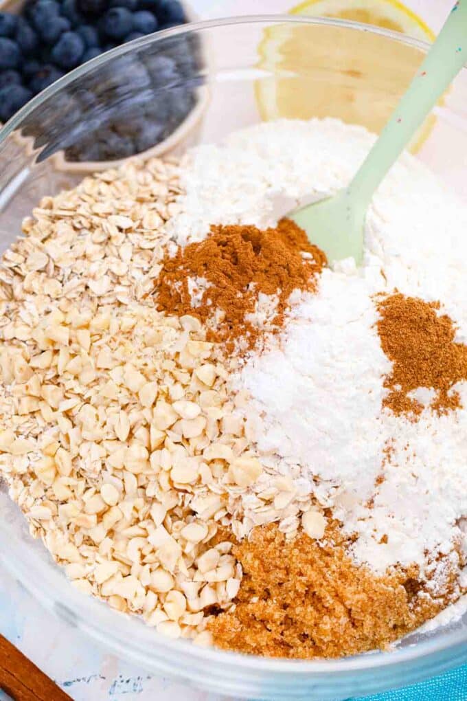 crisp topping ingredients in a bowl