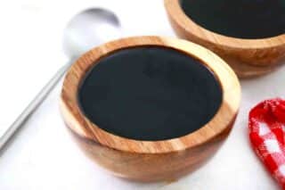 balsamic glaze in a sauce cup