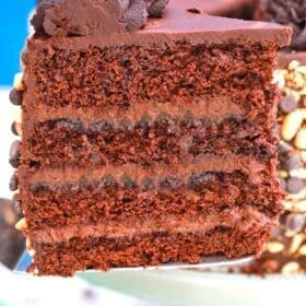 a slice of chocolate blackout cake