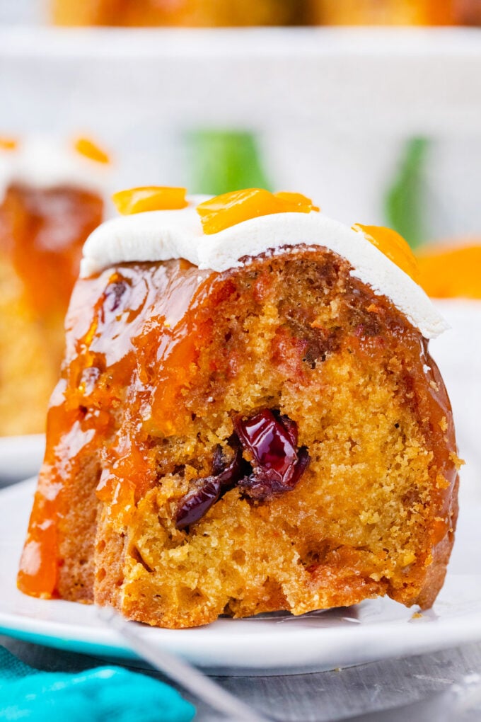 A slice of homemade Easter Simnel cake.