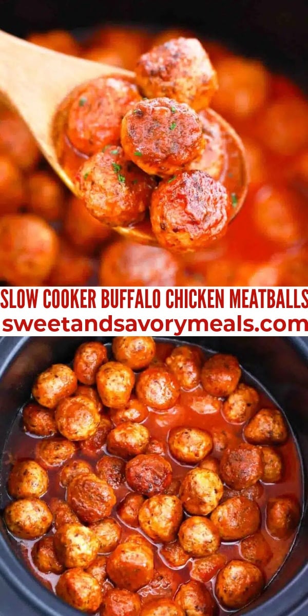 crockpot buffalo chicken meatballs pin