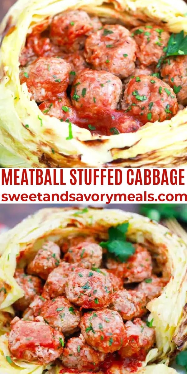 easy meatball stuffed cabbage pin