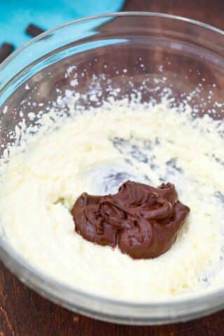 beating butter and chocolate