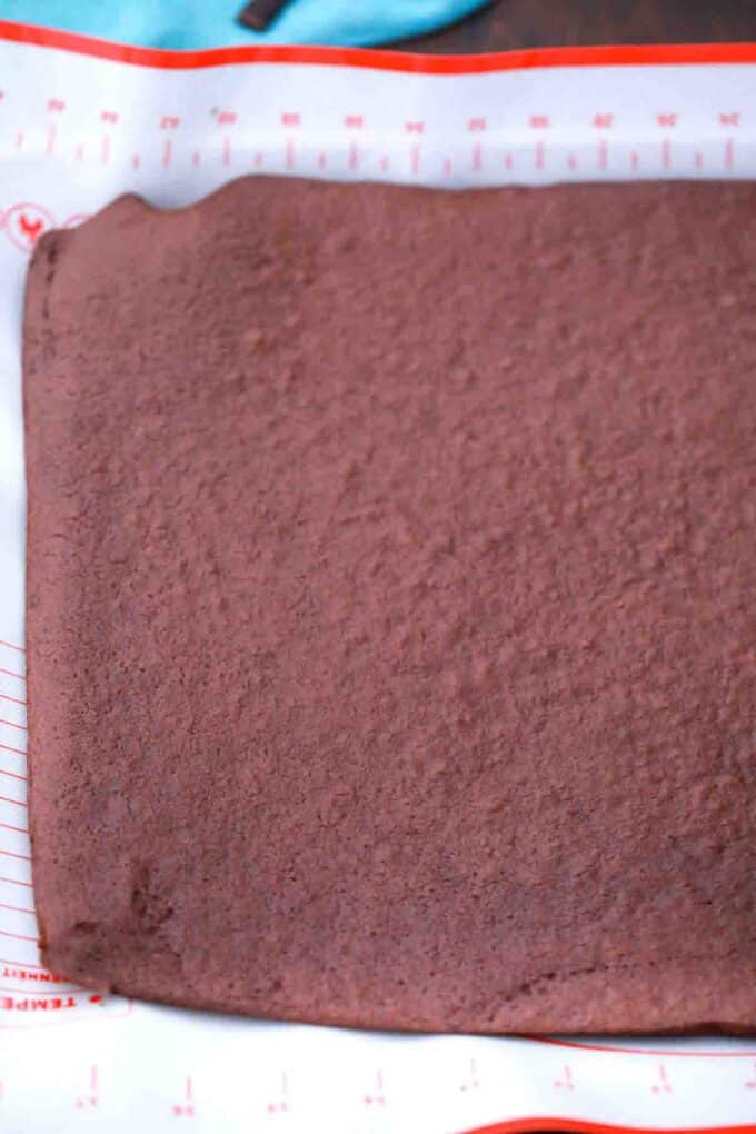 chocolate cake in a jelly roll pan