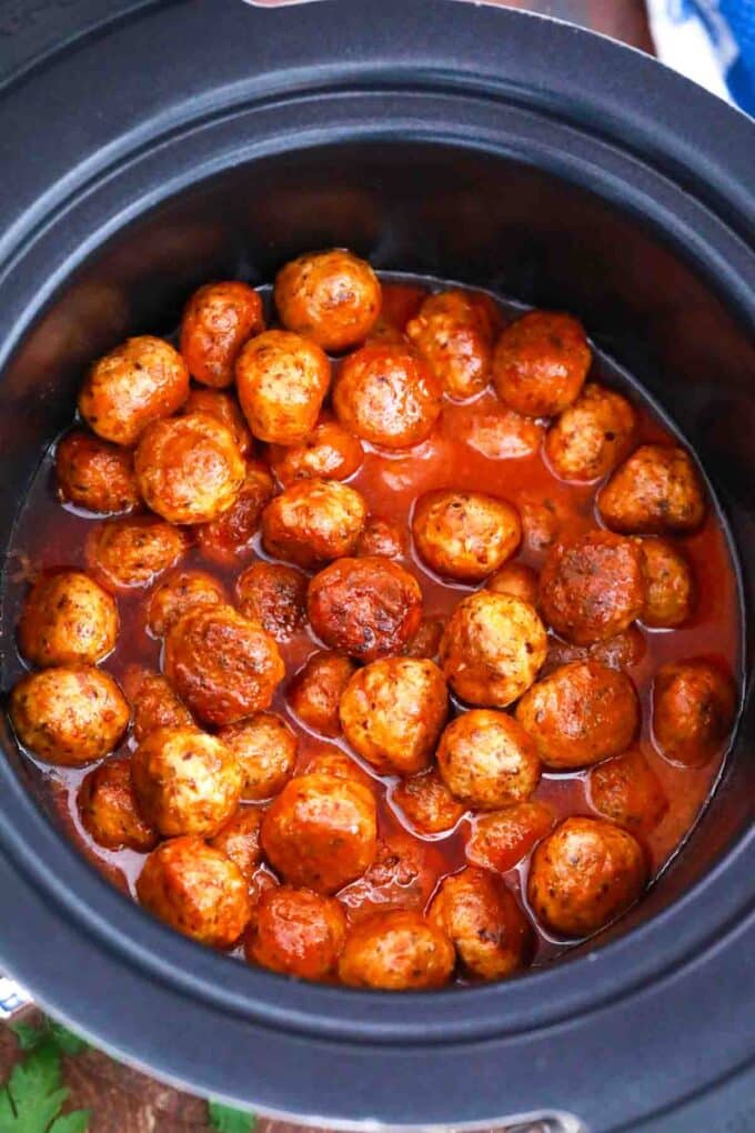 slow cooker buffalo chicken meatballs