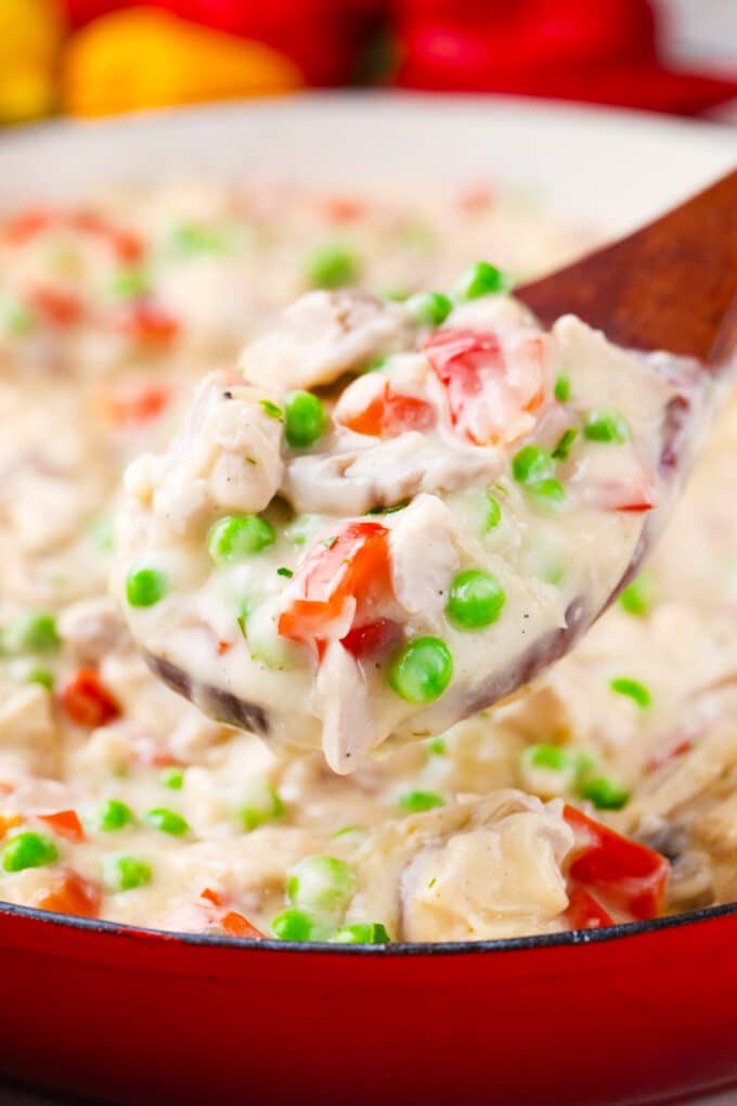 Creamy chicken a la king.