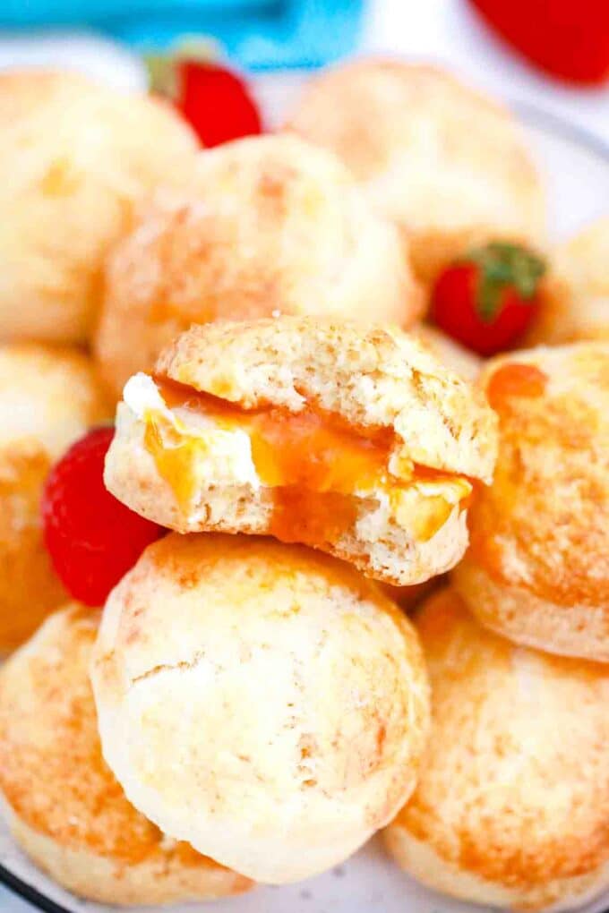 flaky british scones with butter and jam