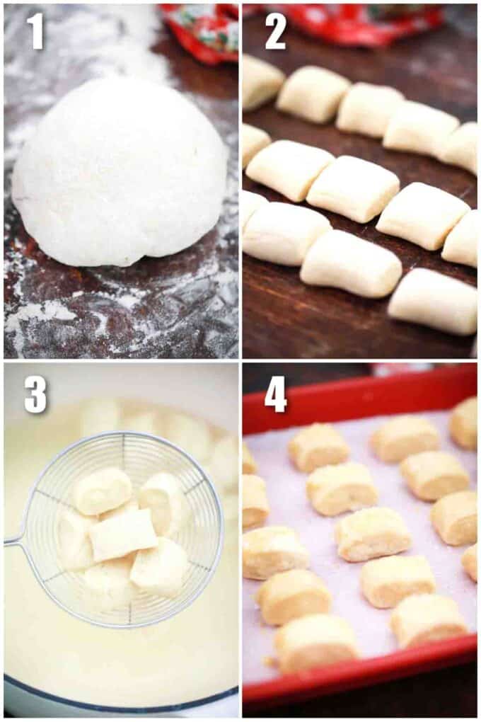 photo collage of steps how to make pretzel bites