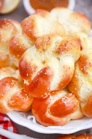 sweet bread rolls on a plate