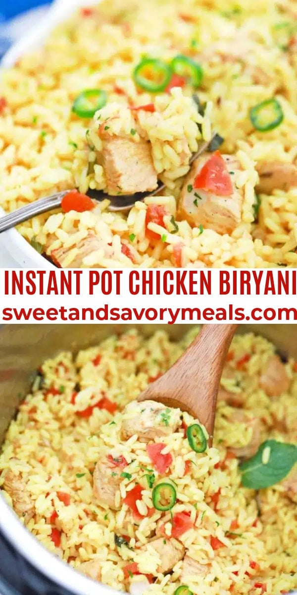 easy instant pot chicken biryani pin