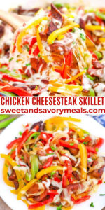 Quick and Easy Chicken Cheesesteak Skillet [Video] - Sweet and Savory Meals