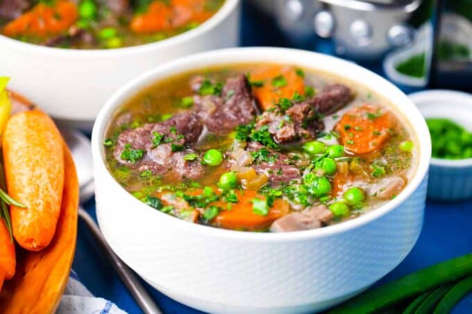 a bowl of crockpot lamb stew