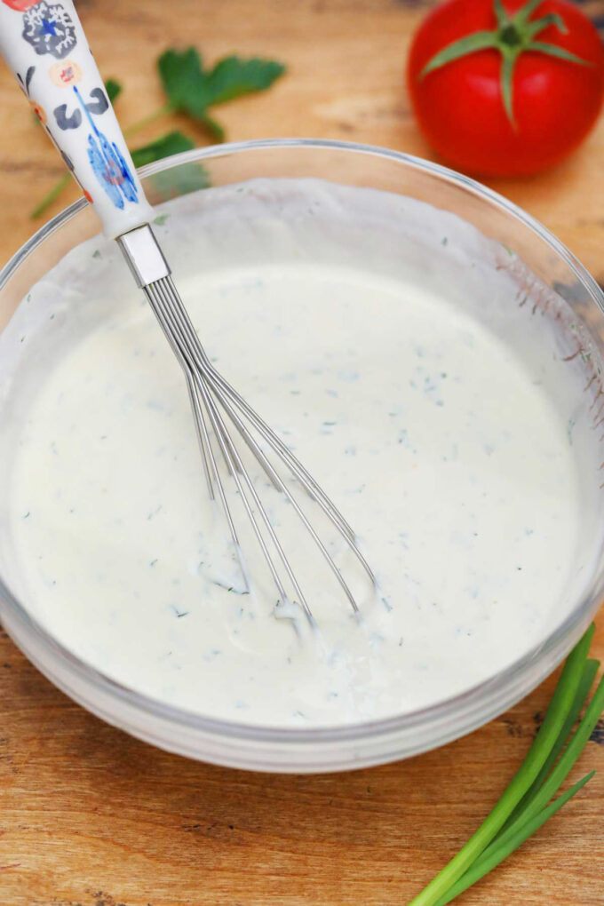 Homemade buttermilk dressing.