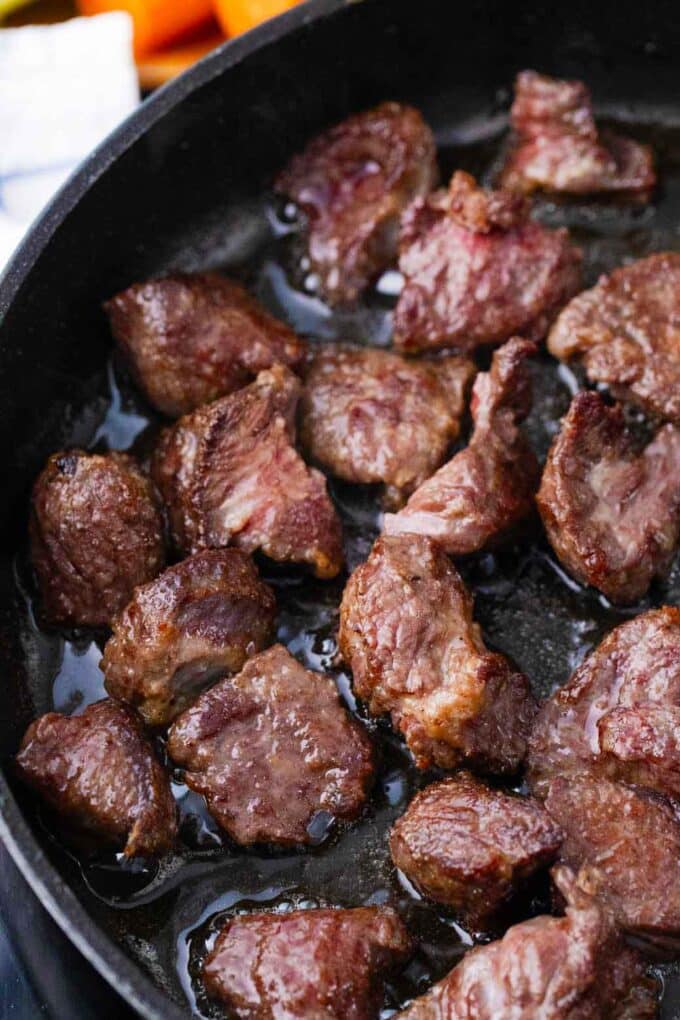 sautéing lamb stew meat