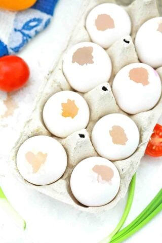 egg shells in an egg cartoon