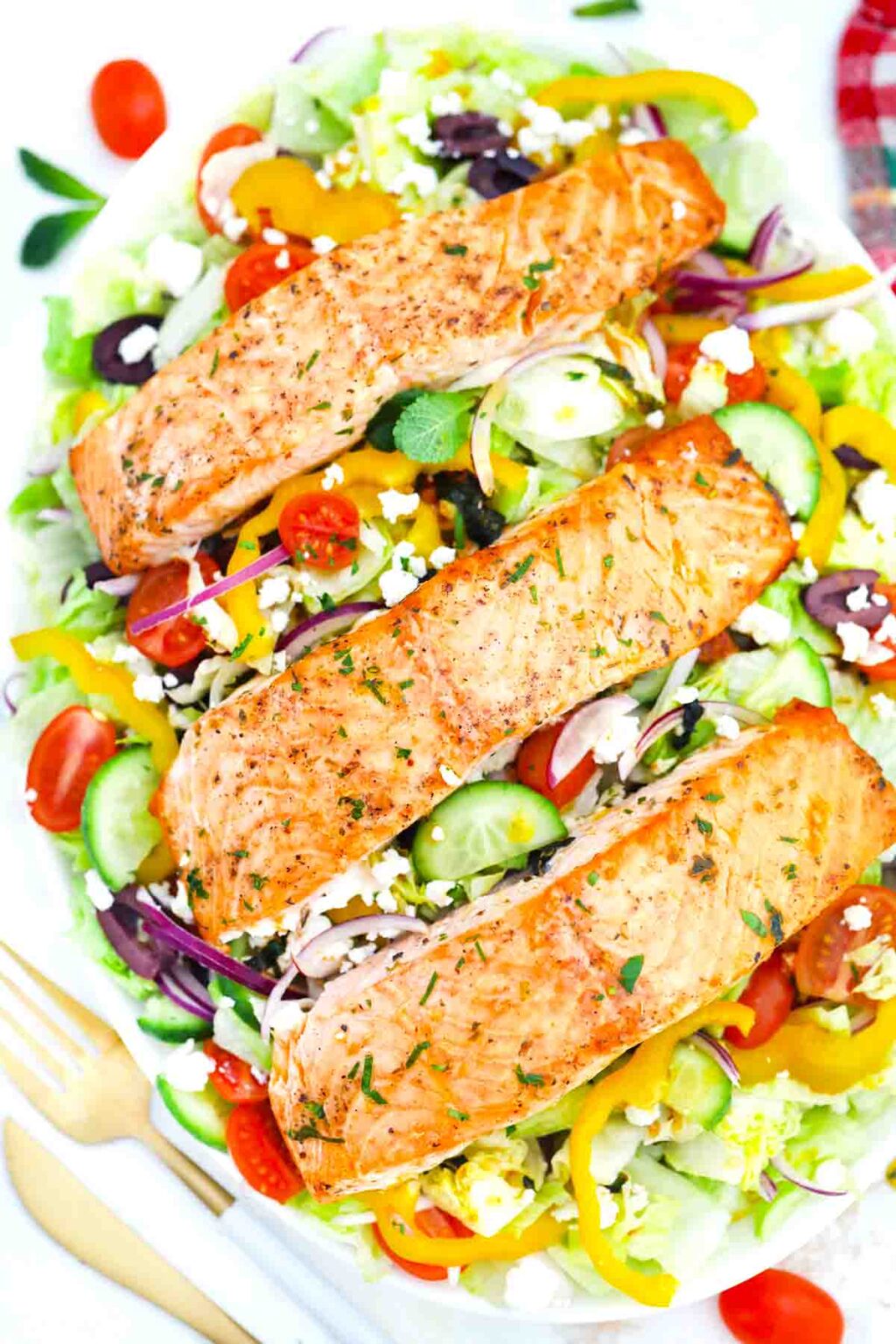 Greek Salmon Salad With Lemon Dressing Sweet And Savory Meals