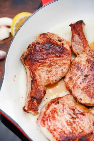 searing bone-in pork chops