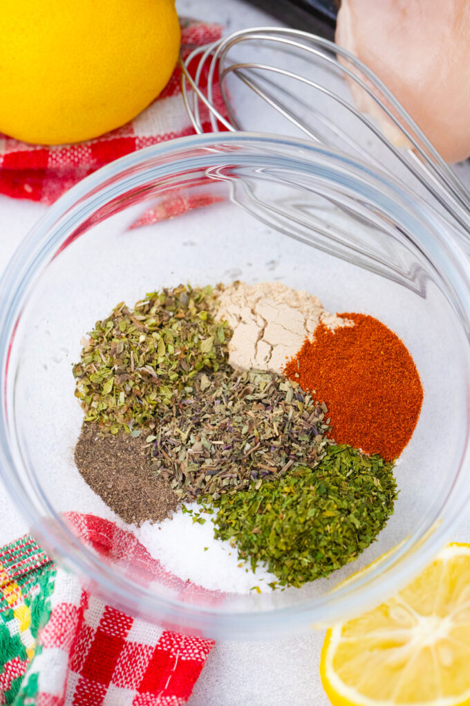 Seasoning mix for chicken breasts.