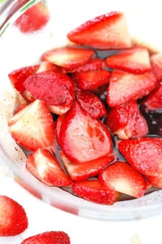 fresh strawberries in balsamic vinegar