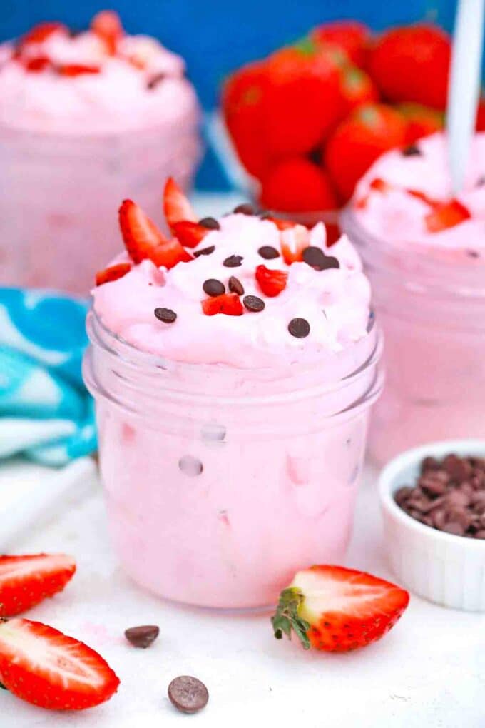 strawberry delight in mason jars