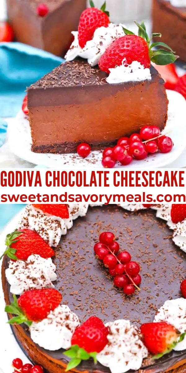 easy godiva chocolate cheesecake pin