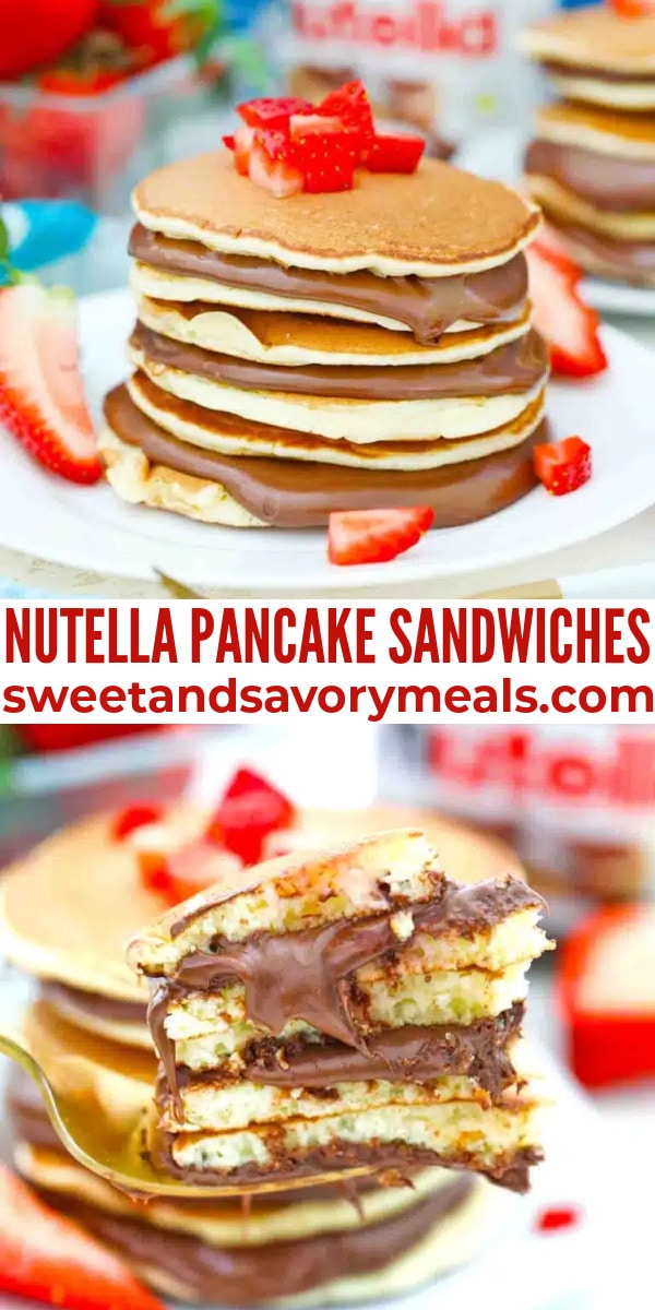 easy nutella pancake sandwiches pin