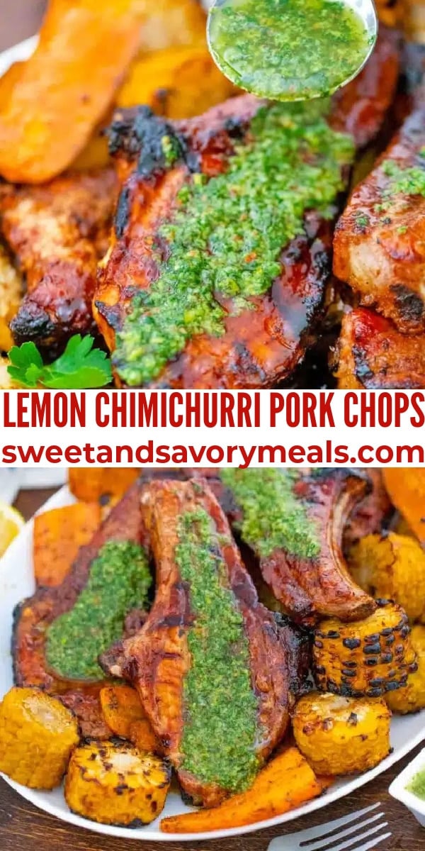 easy lemon chimichurri pork chops pin