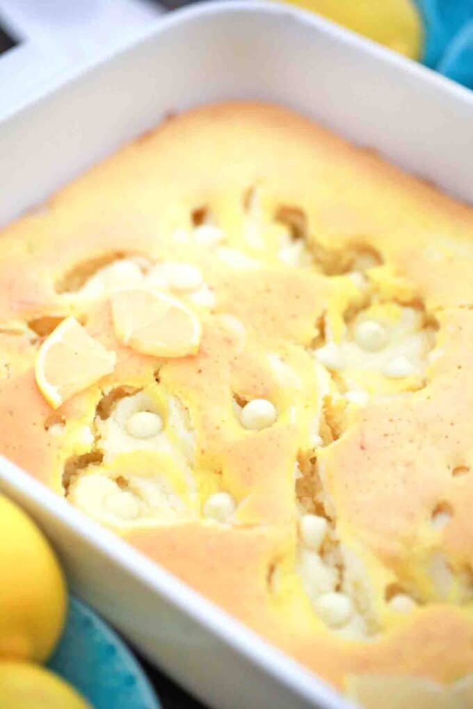 freshly baked lemon earthquake cake