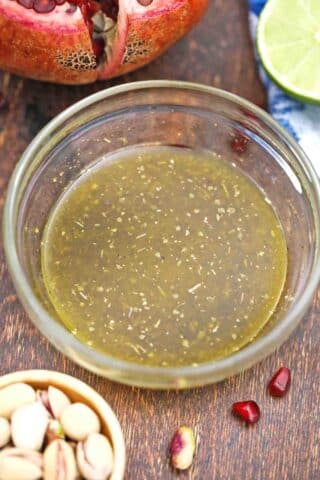 honey lime salad dressing in a bowl