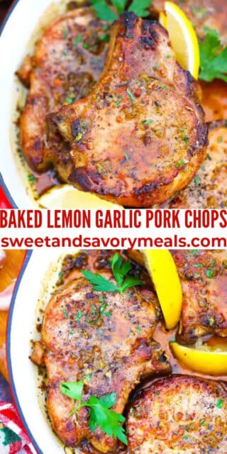 Baked Lemon Garlic Pork Chops Recipe - Sweet and Savory Meals