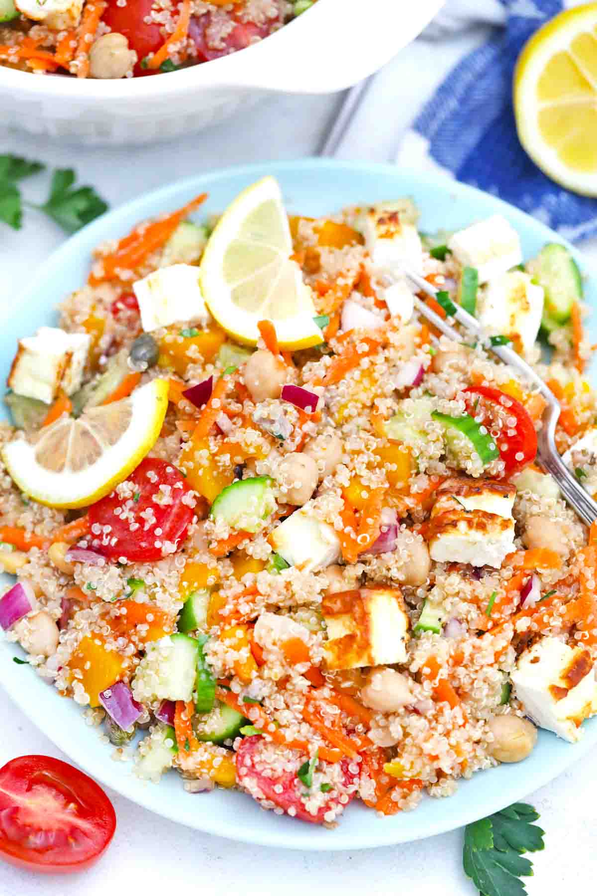 Mediterranean Grilled Feta Quinoa Salad Recipe Sweet and Savory Meals