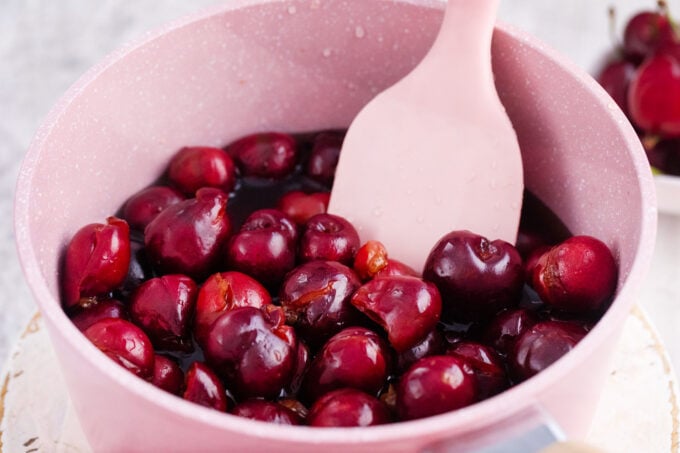 Cherries in boozy syrup.
