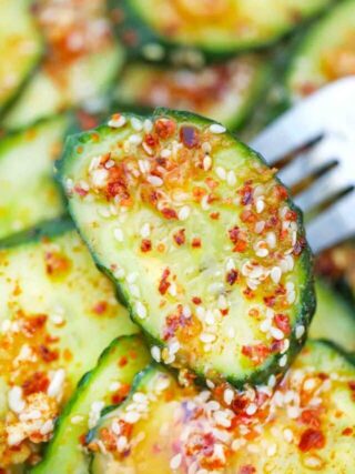 homemade spicy cucumber salad